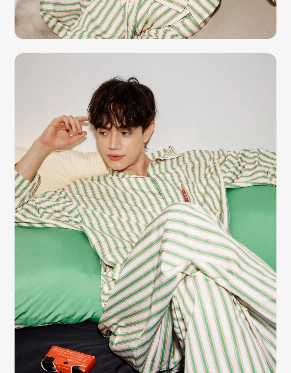 Furless pajamas[Long] - LINE FRIENDS Edition Orange Green 상세페이지 26